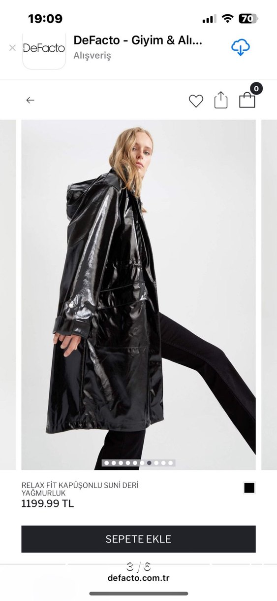 Siyah Parlak Deri Midi Kadın Ceket - Görsel 3