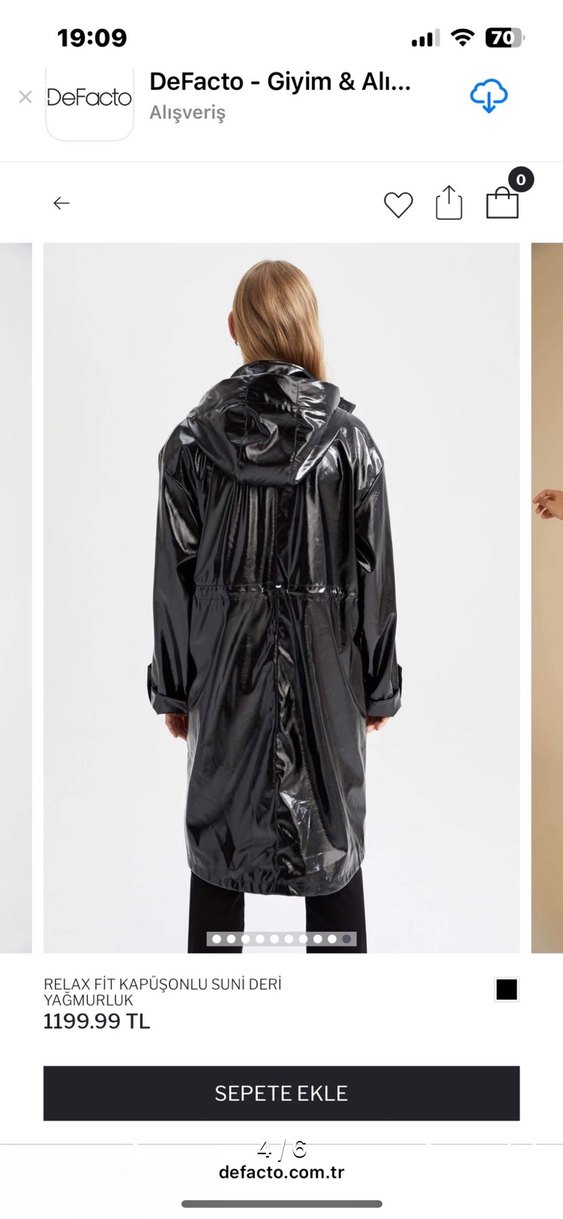 Siyah Parlak Deri Midi Kadın Ceket - Görsel 4