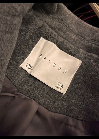 Düğmeli Gri Midi Kadın Blazer Ceket - Görsel 2