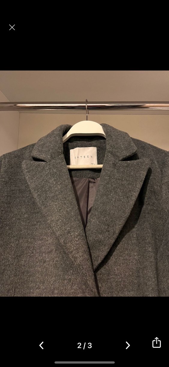 Düğmeli Gri Midi Kadın Blazer Ceket - Görsel 3