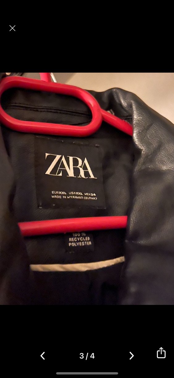 Kadın Siyah Deri Biker Ceket - Görsel 3