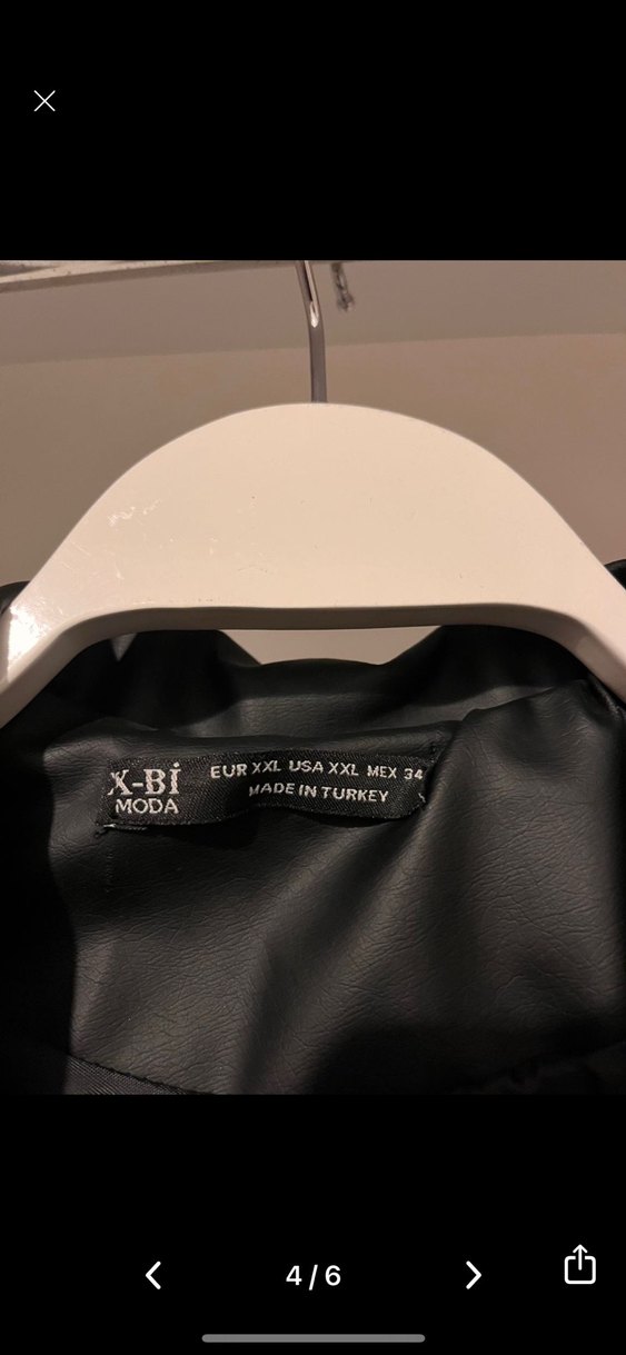 Kadın Siyah Deri Biker Ceket - Görsel 4