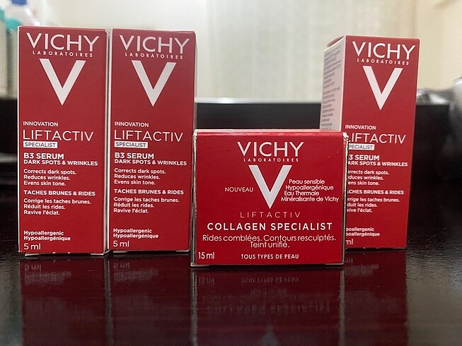Vichy collagen krem ve 3 adet serum