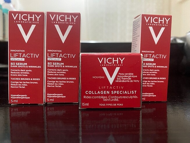 VICHY Vichy collagen krem ve 3 adet serum