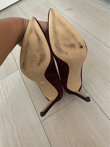 40 Beden bordo Renk Nine west gerçek deri suet stiletto