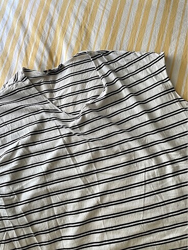 mango siyah beyaz çizgili t-shirt