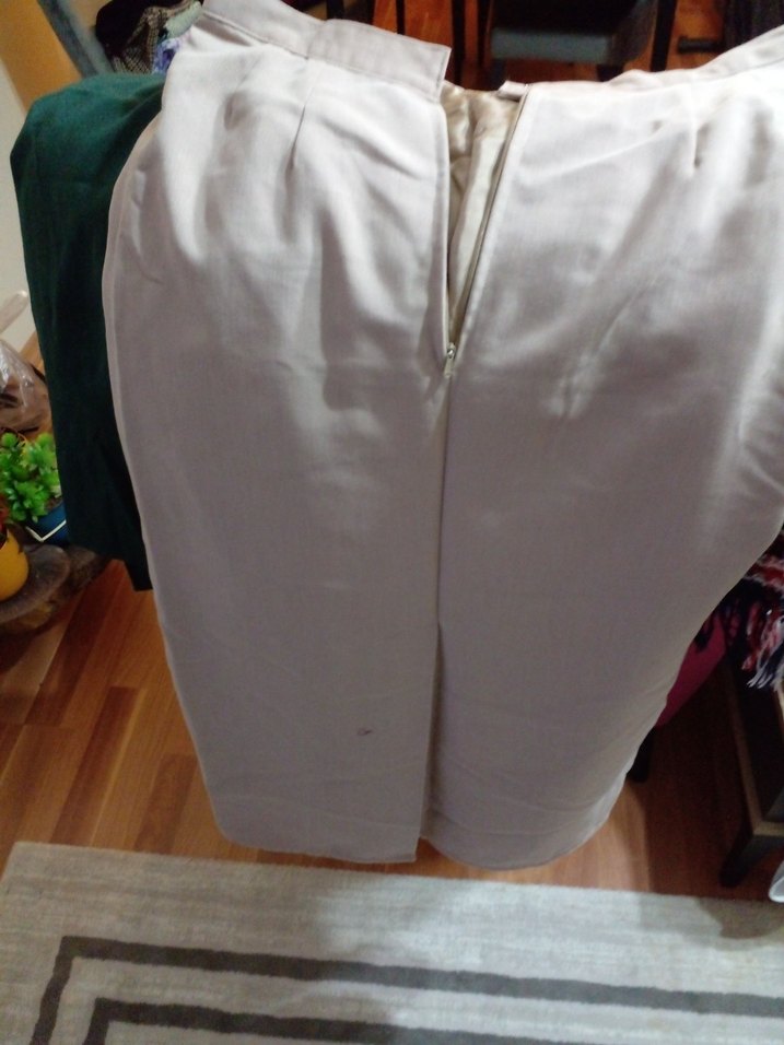 El dikimi Drapeli krem Midi Etek - Görsel 2