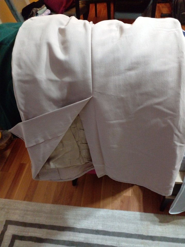 El dikimi Drapeli krem Midi Etek - Görsel 4