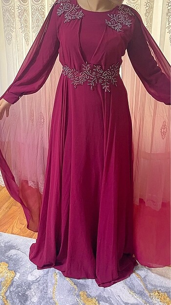 Pelerinli tül abiye - Görsel 3