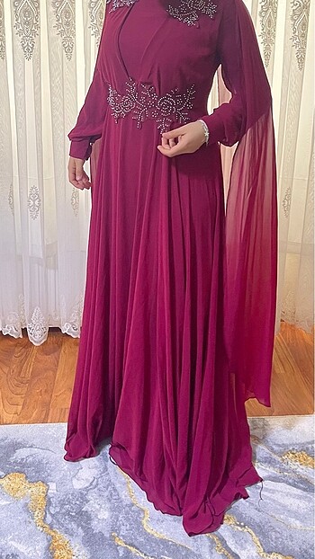 Pelerinli tül abiye - Görsel 6