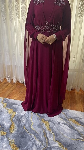 Pelerinli tül abiye - Görsel 2