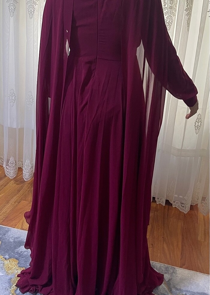 Pelerinli tül abiye - Görsel 5