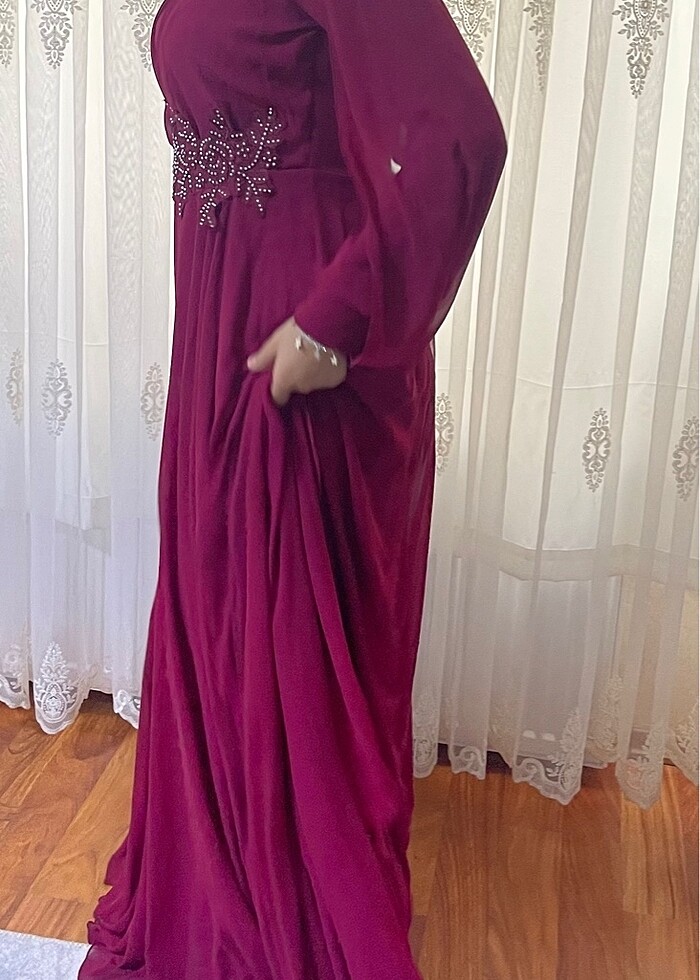 Pelerinli tül abiye - Görsel 4