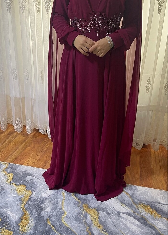 Pelerinli tül abiye - Görsel 2