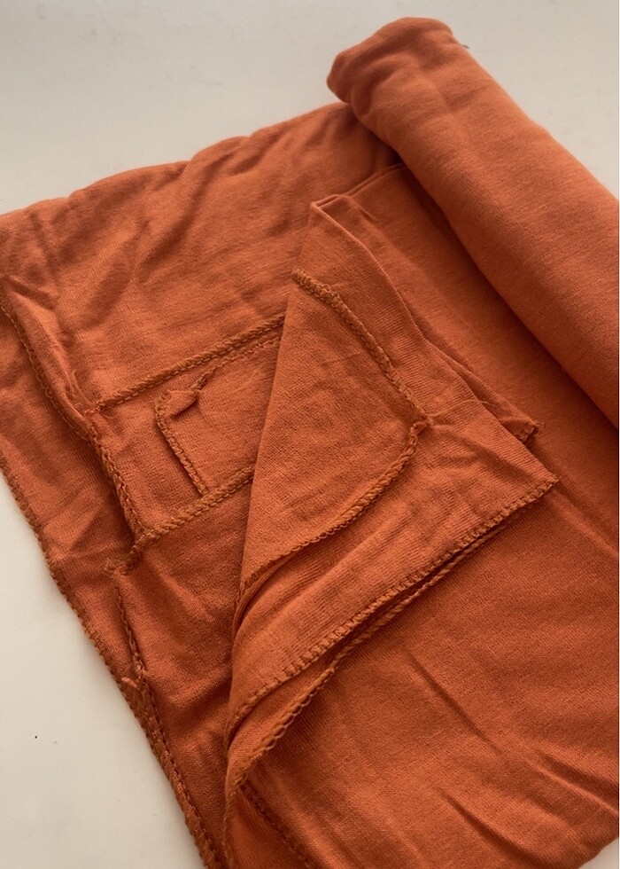 Turuncu penye şal - Görsel 4