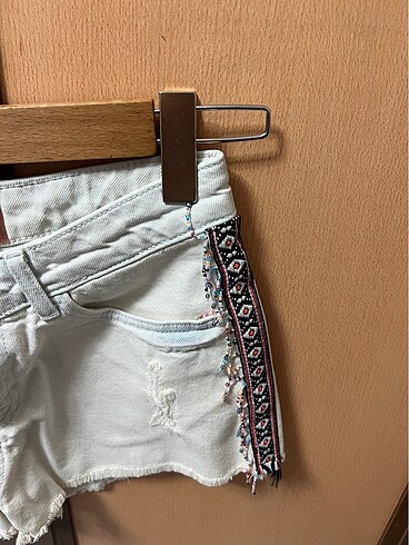 Mini kot şort - Görsel 6