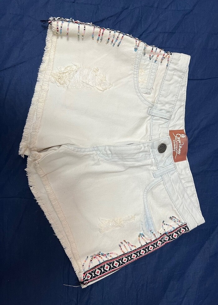 Mini kot şort - Görsel 2