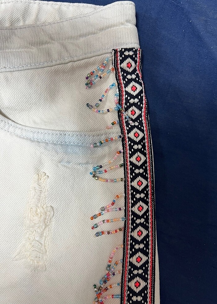 Mini kot şort - Görsel 4