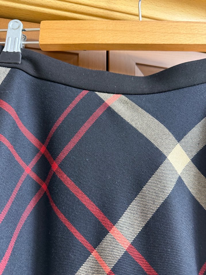 Mavi Ekose Piliseli Midi Etek - Görsel 3