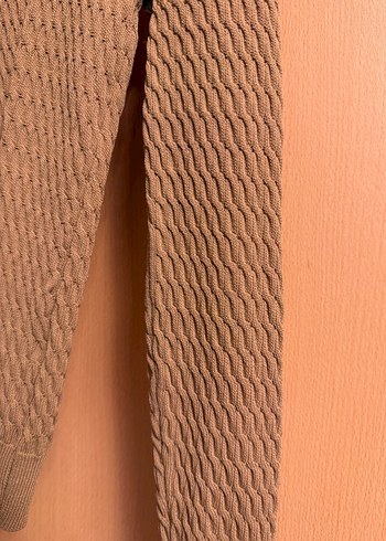 Bej Örgü Kadın Uzun Kollu Kazak - Görsel 3