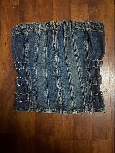 denim straplez bustiyer