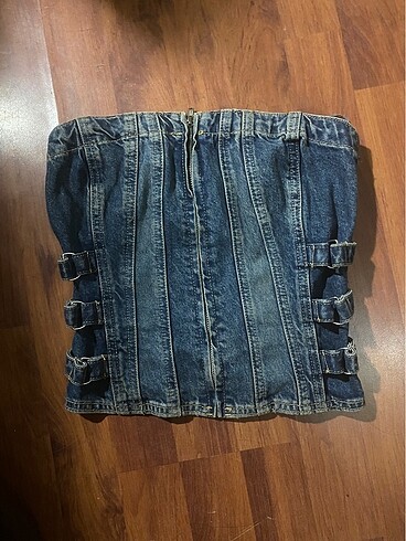 Zara denim straplez bustiyer
