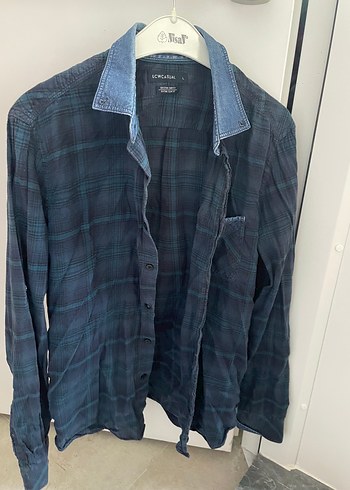 Erkek Lacivert Denim Gömlek