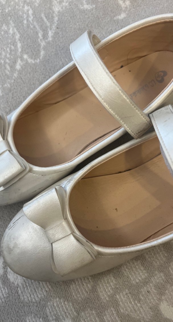 Kız Çocuk Beyaz Tokalı Bale Ayakkabısı - Görsel 3