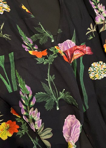 Çiçek Desenli Uzun Bohem Kadın Kimono