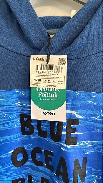 9 Yaş Beden Koton sıfır etiketli sweatshirt