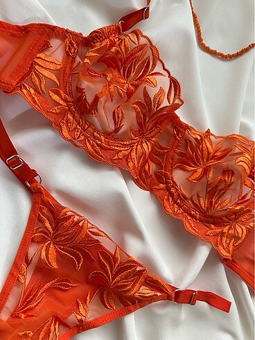 m Beden turuncu Renk Ariel Bra Set