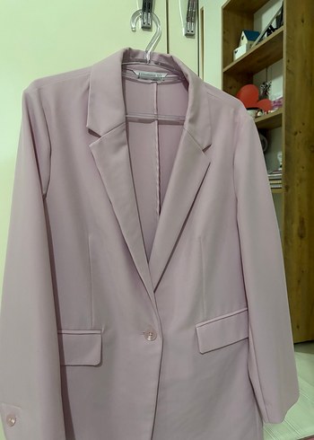 Stradivarius Pastel Pembe Tek Dugmeli Blazer Ceket