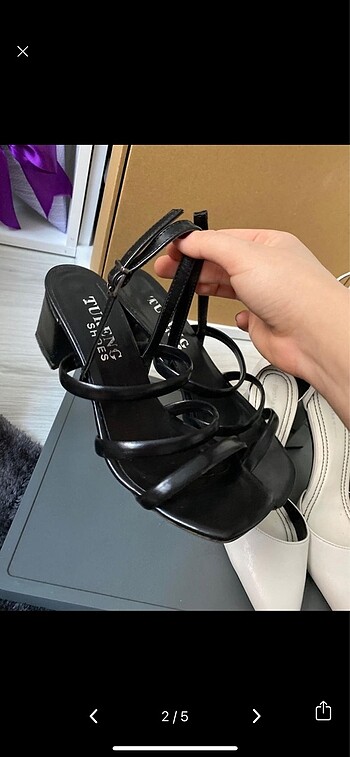 Zara Siyah Topuklu Sandalet