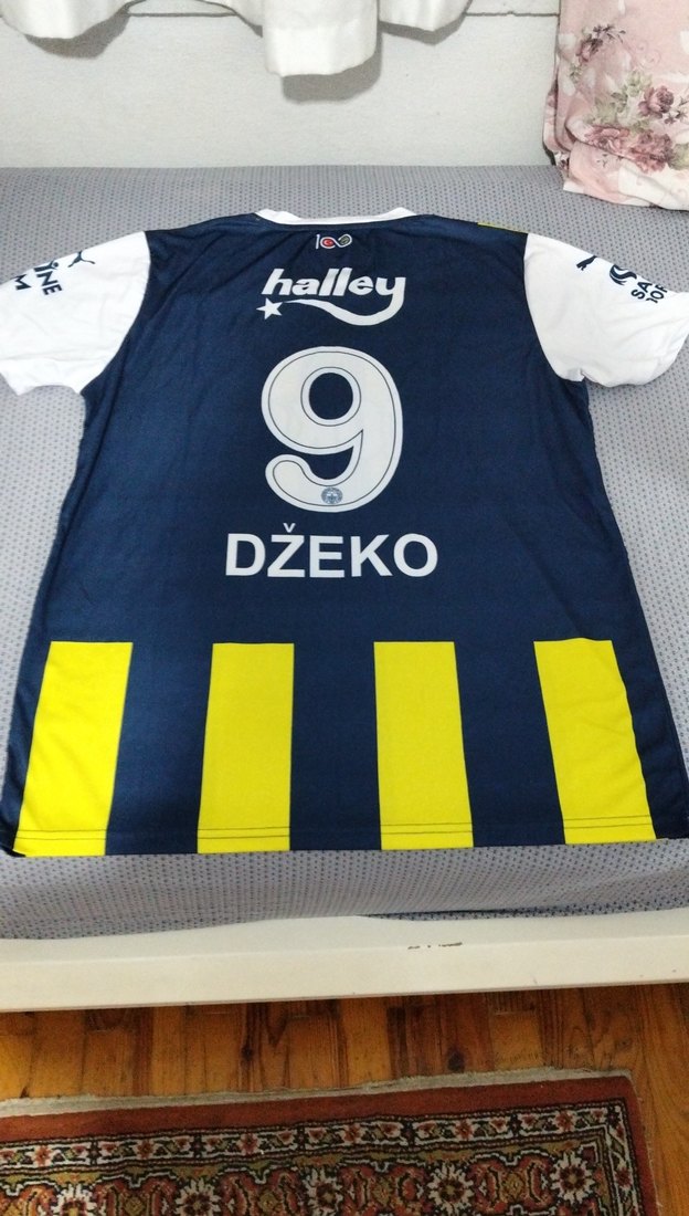 Erkek Sarı-Lacivert Fenerbahçe  Çizgili Spor Forma - Görsel 2