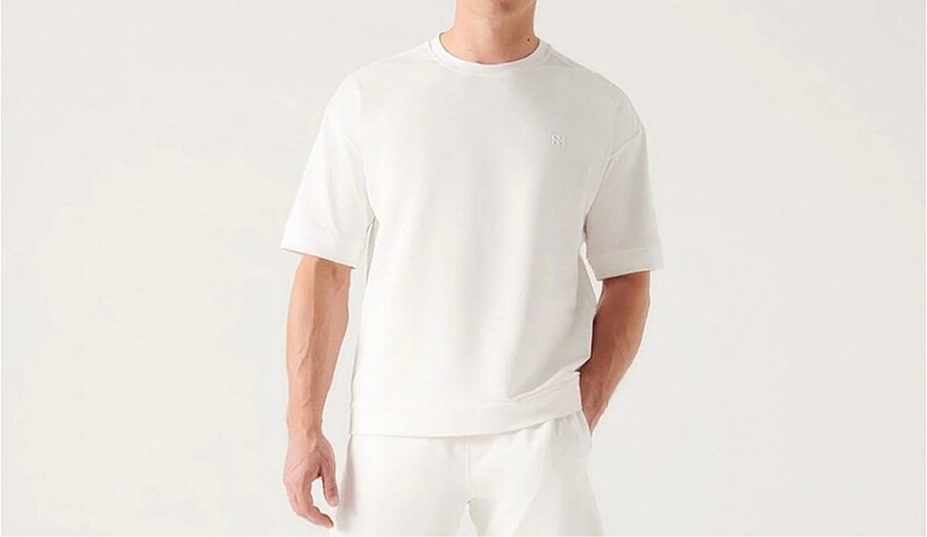 xl Beden Avva oversize beyaz tişört