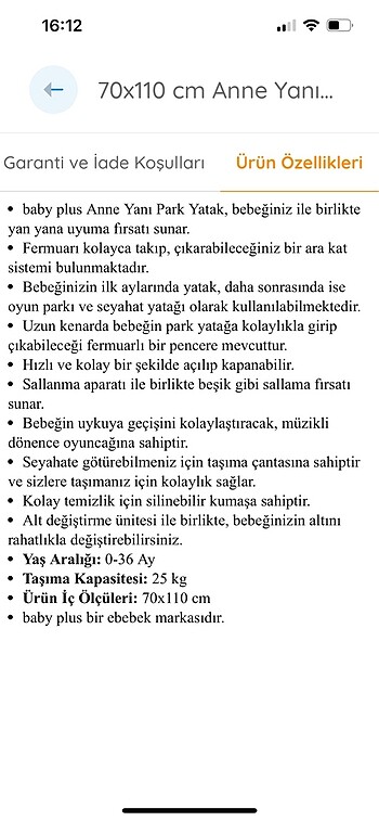 Diğer park yatak baby plus gri