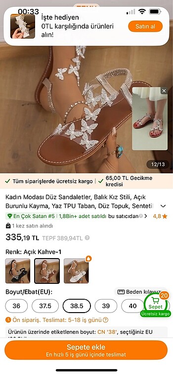 Sandalet sıfır vergisiyle 500 e aldım