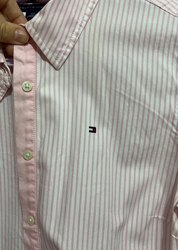 Tommy Hilfiger Pembe Düğmeli Uzun Kollu Kadın Gömlek