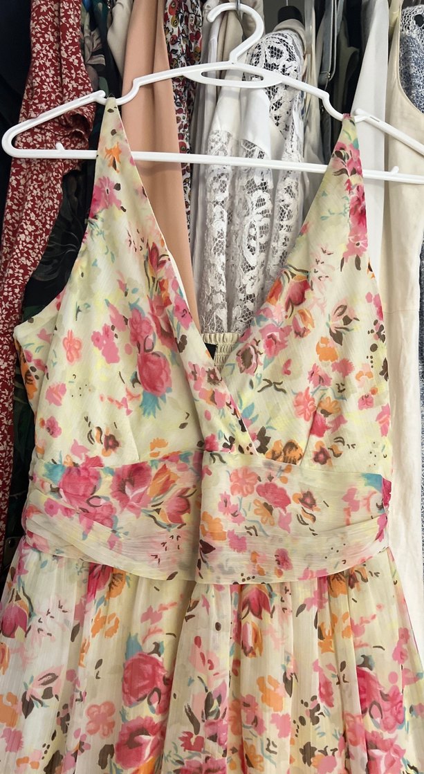 Çiçek Desenli Uzun Bohem Kadın Elbise - Görsel 3