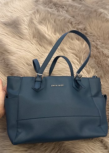 Pierre Cardin Mavi Deri Kadın Çanta