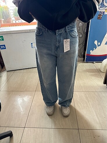 40 Beden Baggy bersh. Açık mavi jeans