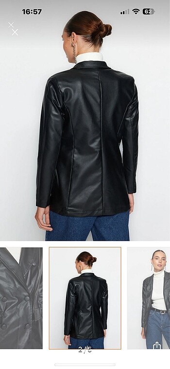 m Beden Deri blazer ceket yeni etiketli