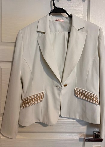 Zara Ekru Siklik Blazer Ceket Pantolon Takim