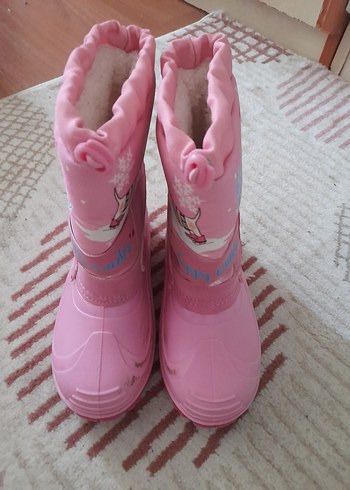 Kız Çocuk Pembe Baskılı Lastik Bot