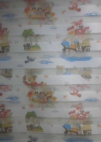 Çok Renkli korsan temalı Baskılı Perde - Görsel 2