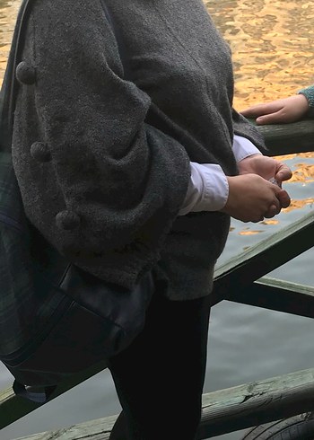 Gri Örgü Kadın Yün Kazak - Görsel 5