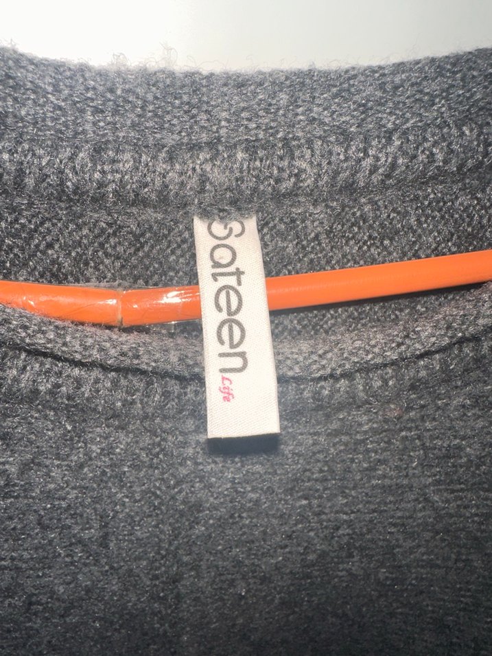 Gri Örgü Kadın Yün Kazak - Görsel 3