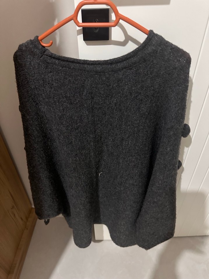 Gri Örgü Kadın Yün Kazak - Görsel 4