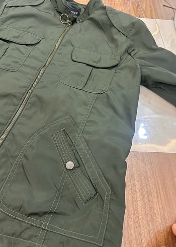 DeFacto Kadın Yeşil Düğmeli Yağmurluk - Görsel 2