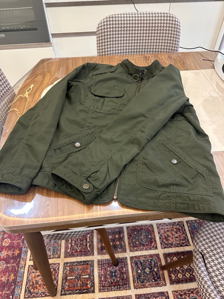 DeFacto Kadın Yeşil Düğmeli Yağmurluk - Görsel 3